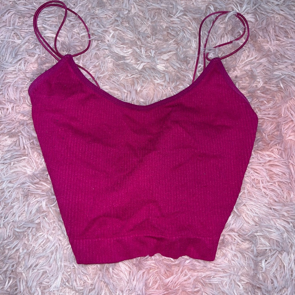 Fashion Nova Pink Spaghetti Strap Cropped Tank Top